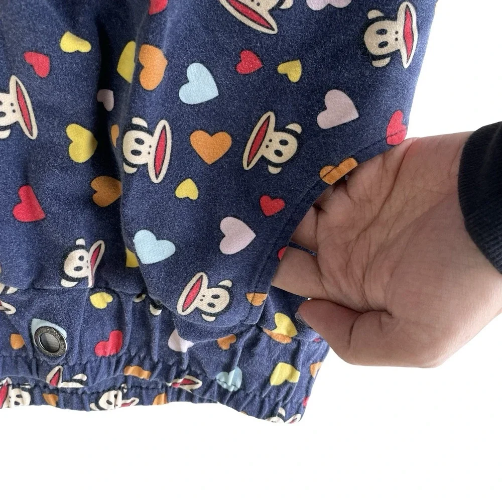 Paul Frank Pajama Pants Womens L Vtg Y2k Monkey‎ Blue AOP Hearts Lounge Pockets